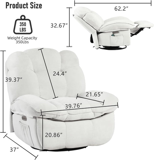 Power Recliner Chair with Massage