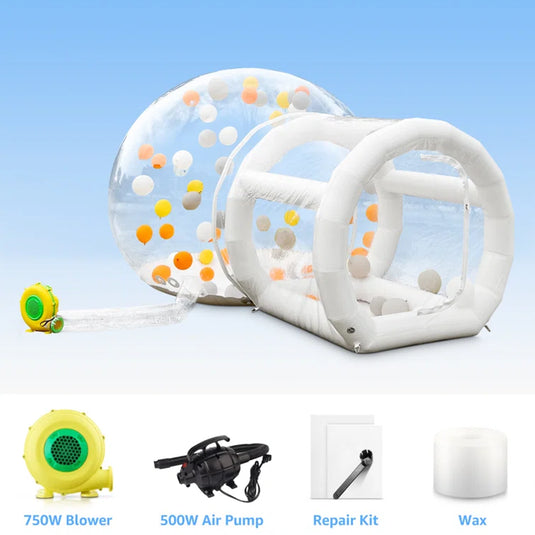 Inflatable Bubble House + 500 colorfull balloons