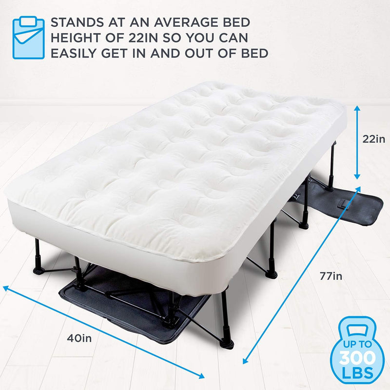 Load image into Gallery viewer, EZ-Bed (Twin) Air Mattress with Frame &amp; Rolling Case
