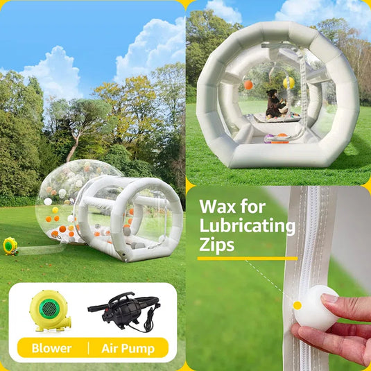 Inflatable Bubble House + 500 colorfull balloons