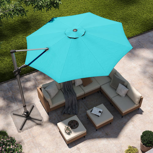 Outdoor Patio Umbrellas, 11 FT Large Cantilever Umbrella Windproof Patio Offset Umbrella with 360° Rotation for Backyard,