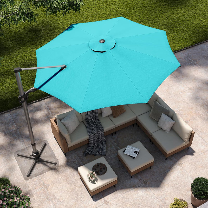 Load image into Gallery viewer, Outdoor Patio Umbrellas, 11 FT Large Cantilever Umbrella Windproof Patio Offset Umbrella with 360° Rotation for Backyard,
